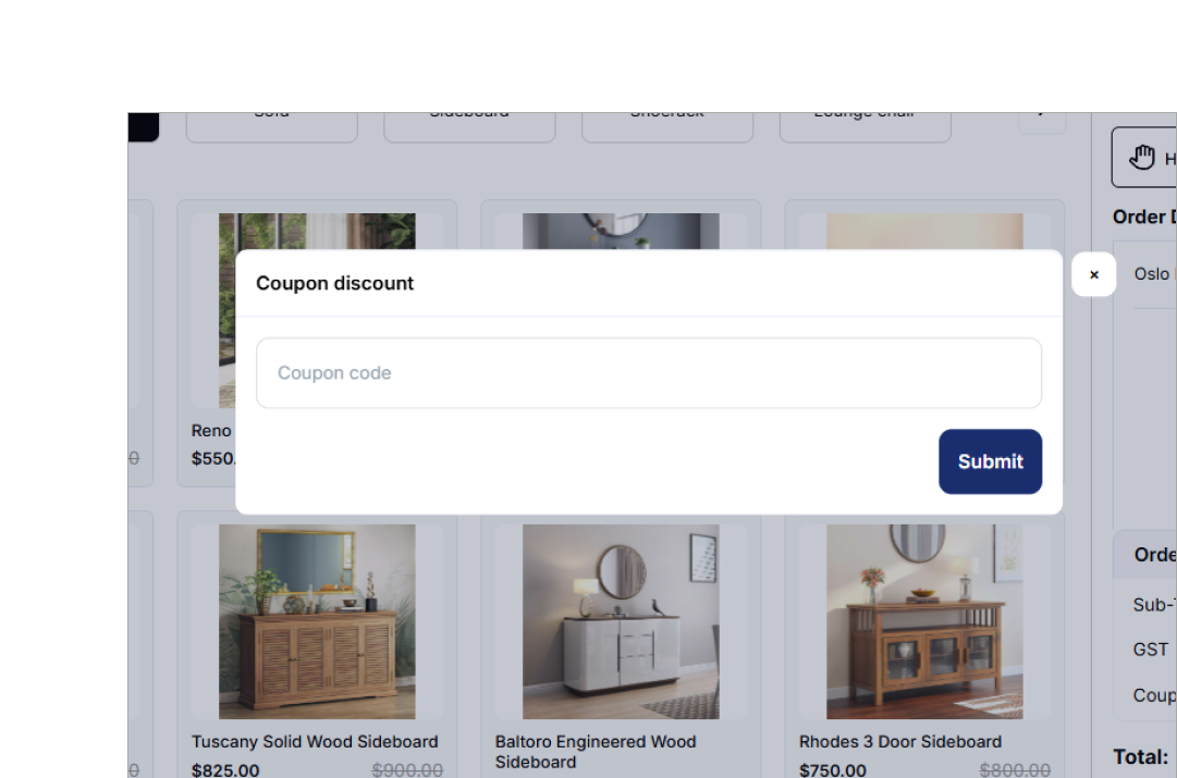Customise different payment types